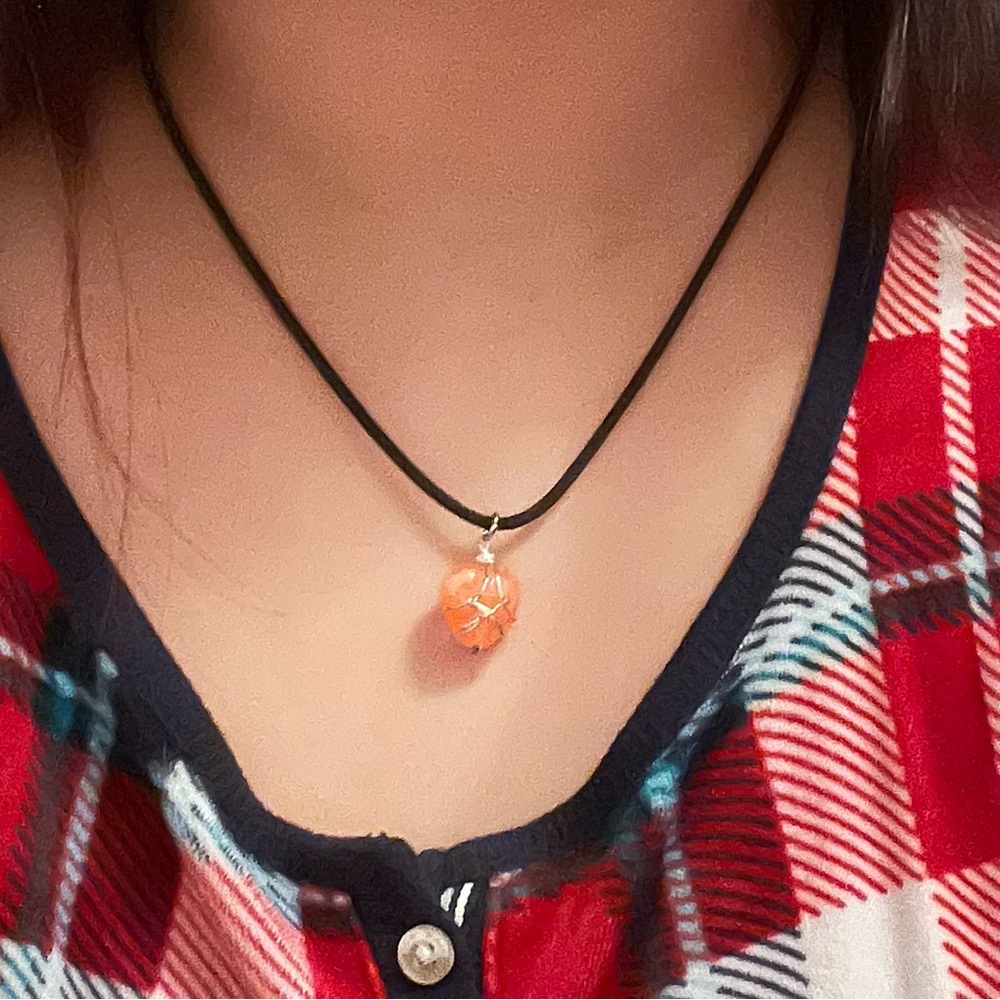 Elegant Orange Pendant Necklace
